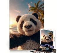 Rompecabezas Panda Selfie en Playa Tropical Atardecer para Adolescentes 1000 Piezas Diseño para Desarrollar la Memoria y Relajarse Regalo Clásico (38x52cm)
