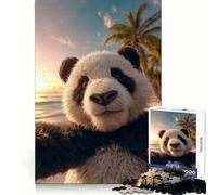 Rompecabezas Panda Selfie en Playa Tropical Atardecer para Adultos 1000 Piezas Juguete de Habilidad para Desarrollar la Razón Alivio de la Ansiedad Corte Exacto Regalo Elegante (50x75cm)