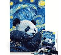 Rompecabezas Panda Starry Night de 1000 Piezas para Adolescentes Ayuda a desarrollar la Memoria, diseño fácil de armar, Regalo entrañable (38x52cm)