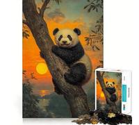 Rompecabezas Panda Sunset de 1000 Piezas para Adolescentes Ayuda a desarrollar la Memoria, diseño fácil de armar, Regalo entrañable (50x75cm)