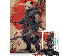 Rompecabezas Panda Warrior Japan de 1000 Piezas para Adultos Juguete de lógica Clara, Divertido y Relajante Corte Perfecto Regalo Elegante (50x75cm)