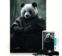 Rompecabezas Panda Warrior para Adultos, 1000 Piezas, Juguete para concentrarse, Relajarse, Bordes Ajustados, selección de Deseos de Papá Noel (38x52cm)