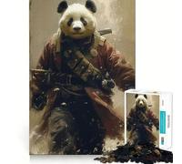 Rompecabezas Panda Warrior Samurai de 1000 Piezas para Adolescentes Mejora la Memoria Pasatiempo Tranquilo Bordes precisos Regalo de cumpleaños (50x75cm)