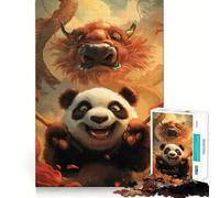 Rompecabezas Panda Warrior Samurai de 1000 Piezas para Adultos y Adolescentes Juguete de lógica para Relajarse Corte de precisión Regalo Ideal (38x52cm)