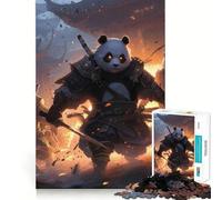 Rompecabezas Panda Warrior Samurai de 1000 Piezas para Adultos y Adolescentes Juguete de lógica para Relajarse Corte de precisión Regalo Ideal (38x26cm)