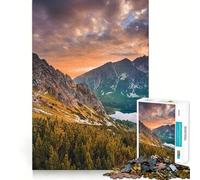 Rompecabezas Panorama del Atardecer en Las montañas de los Altos Tatras para Adolescentes, 1000 Piezas, para desarrollar la Memoria, Tiempo Libre, Bordes limpios, un Regalo Encantador 50x75cm