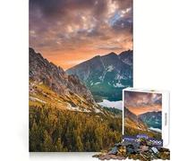 Rompecabezas Panorama del Atardecer en Las montañas de los Altos Tatras para Adolescentes, 1000 Piezas, para desarrollar la Memoria, Tiempo Libre, Bordes limpios, un Regalo Encantador 50x75cm