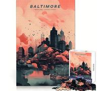 Rompecabezas Panorama Urbano de Baltimore de 1000 Piezas para adultosIdeal para ejercitar la Memoria y relajarseCorte suaveUn Regalo Encantador(50x75cm)