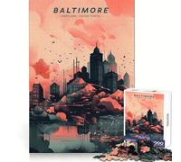 Rompecabezas Panorama Urbano de Baltimore de 1000 Piezas: Pensamiento Claro, pasatiempo Tranquilo, Bordes precisos, Sorpresa Festiva (38x26cm)