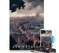 Rompecabezas Panorama Urbano de San Antonio de 1000 Piezas para Adolescentes, Juguete de lógica Fuerte, Escape Tranquilo, Borde Transparente, Regalo de cumpleaños (50x75cm)