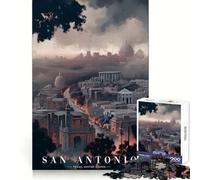 Rompecabezas Panorama Urbano de San Antonio de 1000 Piezas para Adolescentes Mejora la Memoria Fácil de Usar Ocio Corte Firme Decoración de Pared (38x26cm)