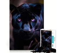 Rompecabezas Pantera de Ojos Morados para Adolescentes, 1000 Piezas, Juguete de Lógica Fuerte, Tranquilo, Borde Claro, Regalo Elegante (38x26cm)