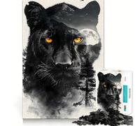 Rompecabezas Panther Double Exposure de 1000 Piezas para Adolescentes Rompecabezas Mental, Rompecabezas para aliviar la tensión, Arte de ensamblaje, Regalo Premium (50x75cm)