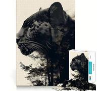 Rompecabezas Panther Double Exposure de 1000 Piezas para Adultos Desarrolla la Capacidad Mental y estimula el Cerebro Bordes precisos (38x52cm)