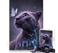Rompecabezas Panther Double Exposure de 1000 Piezas para Adultos y Adolescentes Juego Mental, diversión Tranquila, Bordes Afilados, Regalo Memorable (50x75cm)