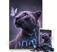 Rompecabezas Panther Double Exposure de 1000 Piezas para Adultos y Adolescentes Juguete de lógica Clara Tiempo de relajación Corte Artículo de Santa Claus (38x52cm)