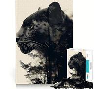 Rompecabezas Panther Double Exposure para Adultos, 1000 Piezas Fortalece la Memoria Divertido y Relajante Regalo Ideal para Festivales (50x75cm)