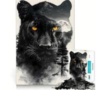 Rompecabezas Panther Double Exposure para Adultos, 1000 Piezas, Juguete para ejercitar la Mente, diversión en Interiores, Corte de precisión, Regalo navideño (38x26cm)