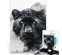 Rompecabezas Panther Double Exposure para Adultos, 1000 Piezas, Juguete para ejercitar la Mente, Tiempo de relajación, diseño, Montaje, (38x26cm)