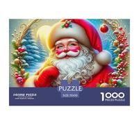 Rompecabezas Papá Noel 1000 Piezas Papel Reciclado - Papá Noel Guirnalda Navidad, Antiestrés, Juego Educativo 70x50cm