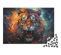 Rompecabezas Papel 1000 Piezas Tigre Artístico para Adultos Entrenamiento Mental Decoración de Pared Puzzle de Tigre Regalo Social 70x50cm/1000pcs