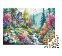 Rompecabezas Papel Paisaje Rural 1000 Piezas para Adultos Grueso Ecológico Relajante Decoración de Pared Puzzle Papel Campo Educación 70x50cm/1000pcs