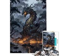 Rompecabezas para Adolescentes 1000 Abyss Dragon Awakening Actividades Divertidas en casa Carrera de Velocidad de Manos Juegos Familiares para Mayores de 14 años (50x75cm)