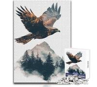Rompecabezas para Adolescentes: 1000 águilas Volando sobre Las montañas Actividad de Ocio Tranquila y Divertida Juguete Artesanal de Bordes precisos de Primera Calidad Tamaño: 38x52cm