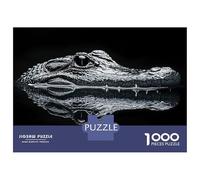 Rompecabezas para Adolescentes 1000 Alligator Head in Water Reflection Rompecabezas para Adultos Juguetes De Bricolaje Análisis Y Lógica Ayudan A Ejercitar El Cerebro 70x50cm/1000pcs