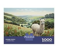 Rompecabezas para Adolescentes 1000 Alpaca in The Countryside Rompecabezas para Adultos Juego De Ingenio Carrera De Velocidad De Manos para Cumpleaños, Navidad 38x26cm/1000pcs