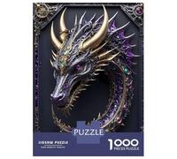 Rompecabezas para Adolescentes 1000 Amethyst Dragon Portrait Rompecabezas DIY Juguetes Difícil Oferta Difícil como Regalos para Toda La Familia 52x38cm/1000pcs