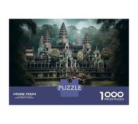 Rompecabezas para Adolescentes 1000 Angkor Wat Temple Rompecabezas para Adultos Juguete Decoración De Pared Alivia El Estrés Ayuda A Ejercitar El Cerebro 38x26cm/1000pcs