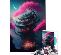 Rompecabezas para Adolescentes 1000 Árbol de neón de fantasía Juegos místicos relajantes Juguete Juego Intelectual Grandes Regalos y Juguetes Actividades Familiares (Tamaño 50x75cm)