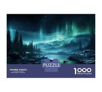 Rompecabezas para Adolescentes 1000 Aurora Borealis Night Sky Rompecabezas para Adultos Juego Práctico Patrón De Ensamblaje Oferta como Regalos para Toda La Familia 70x50cm/1000pcs