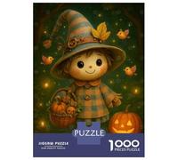 Rompecabezas para Adolescentes 1000 Autumn Witch Doll Pumpkins Rompecabezas para Adultos Juego Práctico Patrón De Ensamblaje Oferta como Regalos para Toda La Familia 70x50cm/1000pcs