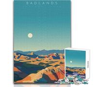 Rompecabezas para Adolescentes 1000 Badlands National Park, Actividad de Ocio Tranquila y Agradable, Juguete Artesanal de Bordes precisos de Primera Calidad, tamaño 38x26cm