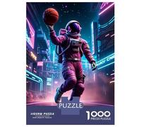 Rompecabezas para Adolescentes 1000 Basketball Neon Astronaut Rompecabezas Juegos Familiares Regalos para Mujeres Oferta como Regalos para Toda La Familia 70x50cm/1000pcs