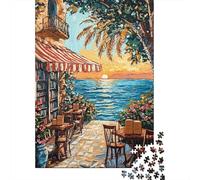 Rompecabezas para Adolescentes 1000 Beachside Café Sunset Rompecabezas DIY Juguetes Difícil Oferta Difícil como Regalos para Toda La Familia 52x38cm/1000pcs