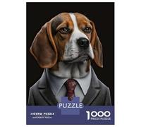 Rompecabezas para Adolescentes 1000 Beagle in A Mens Suit Rompecabezas para Adultos Juguetes De Bricolaje Análisis Y Lógica Ayudan A Ejercitar El Cerebro 52x38cm/1000pcs