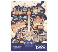 Rompecabezas para Adolescentes 1000 Berlin Cityscape Illustration Rompecabezas para Adultos Juego Práctico Patrón De Ensamblaje Oferta como Regalos para Toda La Familia 52x38cm/1000pcs