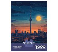 Rompecabezas para Adolescentes 1000 Berlin, Germany Cityscape at Night Rompecabezas para Adultos Juguetes Antiestrés Regalos para Mujeres Oferta como Regalos para Toda La Familia 52x38cm/1000pcs