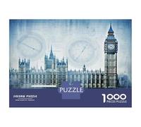 Rompecabezas para Adolescentes 1000 Big Ben Blueprint Art Print Rompecabezas para Adultos Juguete Decoración De Pared Alivia El Estrés Ayuda A Ejercitar El Cerebro 52x38cm/1000pcs