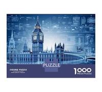 Rompecabezas para Adolescentes 1000 Big Ben Blueprint Design Rompecabezas para Adultos Juguete Decoración De Pared Alivia El Estrés Ayuda A Ejercitar El Cerebro 70x50cm/1000pcs