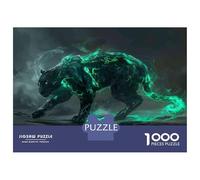 Rompecabezas para Adolescentes 1000 Black Panther with Green Aura Rompecabezas para Adultos Juego Práctico Mejora La Memoria para Cumpleaños, Navidad 70x50cm/1000pcs
