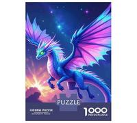 Rompecabezas para Adolescentes 1000 Blue and Pink Dragon Flight Rompecabezas DIY Juguetes Difícil Oferta Difícil como Regalos para Toda La Familia 52x38cm/1000pcs