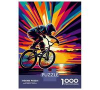 Rompecabezas para Adolescentes 1000 BMX Sunset WPAP Pop Art Rompecabezas para Adultos Juguete Decoración De Pared Alivia El Estrés Ayuda A Ejercitar El Cerebro 52x38cm/1000pcs