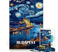 Rompecabezas para Adolescentes 1000 Budapest Hungría Noche Estrellada Arte Corte preciso Divertido Creativo Juego Mental Relajante Tiempo de diversión Arte (50x75cm)