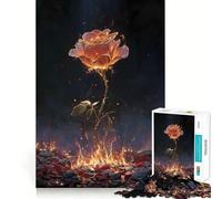 Rompecabezas para Adolescentes 1000 Burning Rose de Corte preciso Divertido,Creativo,para ejercitar la Mente,Relajarse,divertirse, (38x26cm)