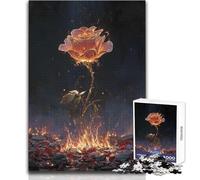 Rompecabezas para Adolescentes 1000 Burning Rose Juego de desafío único Desafío difícil Regalos de cumpleaños Tamaño 38x26cm