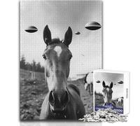 Rompecabezas para Adolescentes: 1000 Caballos, Selfies con ovnis, desafío único, Regalo de cumpleaños 38x26cm